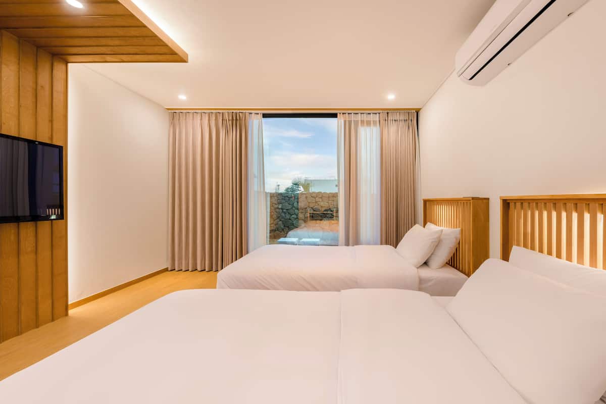 Phòng 2 giường đơn Economy, quang cảnh sân vườn