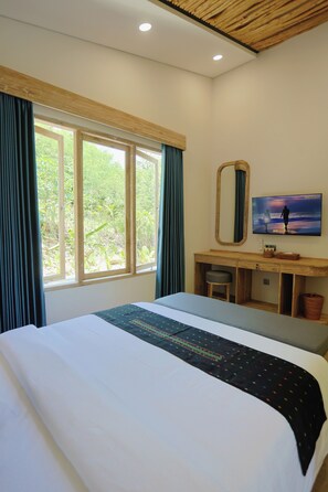 Villa familiale, 2 chambres, vue sur le jardin | Coffre-fort pour ordinateur portable, bureau, rideaux d’obscurcissement