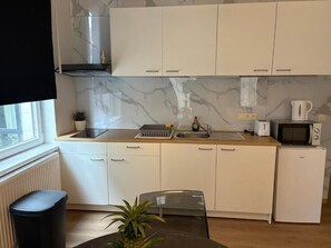 Deluxe Double Room | Private kitchen | Cleaning supplies - Center Monet (Ghent)