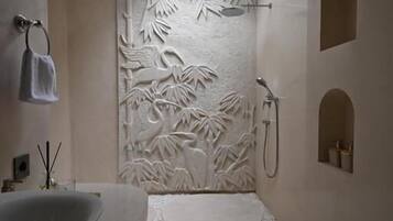 Villa | Bathroom | Bathtub, hair dryer, slippers, towels