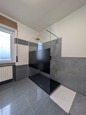 Dusche, Haartrockner, Bidet, Handtücher