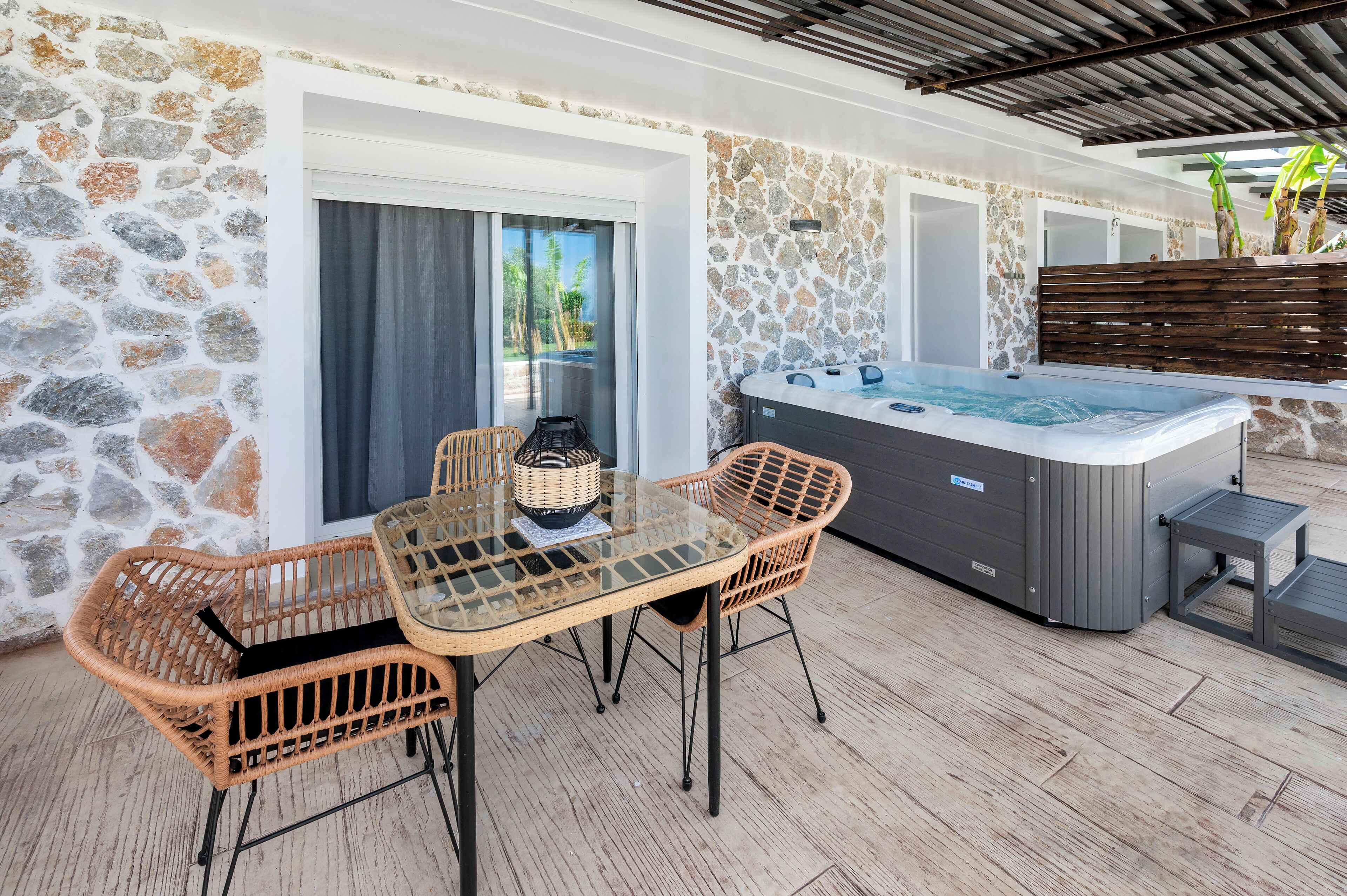 Tripla Deluxe, balcone, vista mare | Terrazza/patio