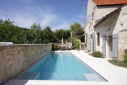 Villa de luxe La Jonchère, Piscine vue sur les vignes Beaune