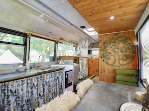 Private kitchen - The White Cloud Bus, Ipstones (Stoke-on-Trent)