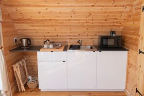 Private kitchen - Glamping Pod 1 Comfort, 1 bed. (Scarborough)