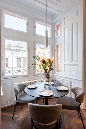 Dining - High-End 1BR Apt. with A/C Steps from Wenceslas Square by EasyBNB Premium (Prague)