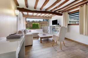 TV, DVD player - Gîte Ressources: Jacuzzi, Private Terrace & Garden (La Frénaye)
