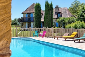 Outdoor pool - Beautiful Périgourdine house for a nature break near Bergerac (Bosset)