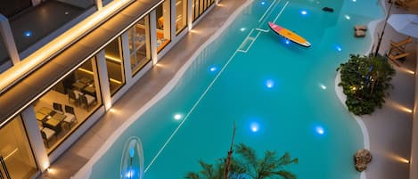 Outdoor pool, open 10:00 AM to 10:00 PM, sun loungers