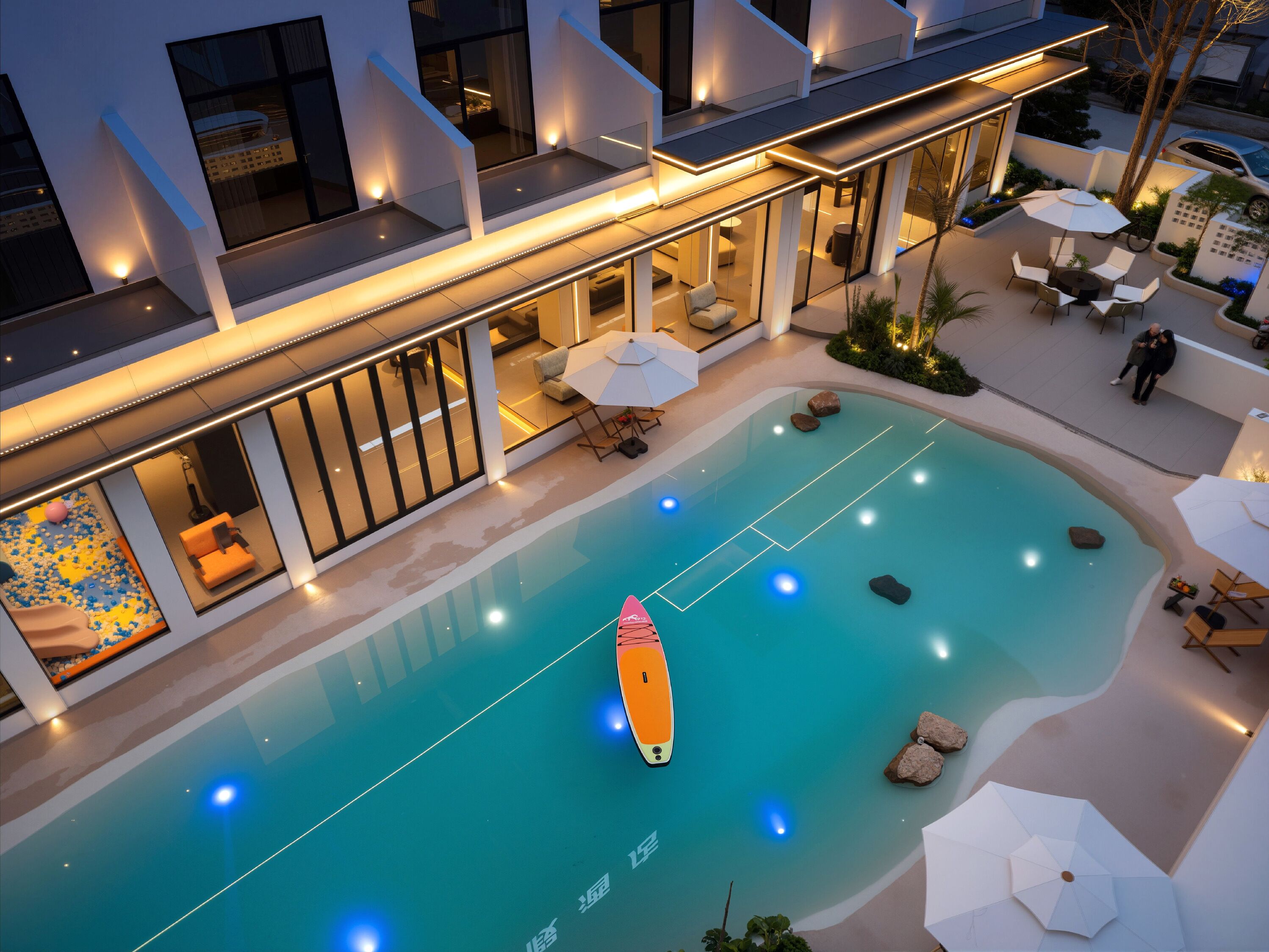Outdoor pool, open 10:00 AM to 10:00 PM, sun loungers