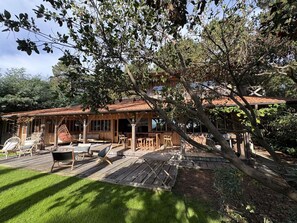 Outdoor dining - Villa with pool, pets allowed - 8 guests (Lège-Cap-Ferret)
