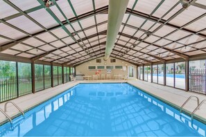 Indoor pool, a heated pool - Clubhouse Suite | Golf & Water View | 85” TV (Branson)