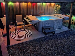 Terrace/patio - Lodge at Nadur, Machynlleth (Machynlleth)