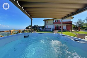 Terrace/patio - Tuscan Olive Grove Retreat with Hot Tub & Medieval Village Views (Toscana)