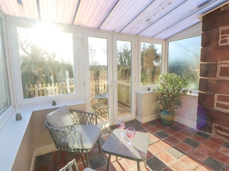 Terrace/patio. Hillside Hideaway, in Cumbria.