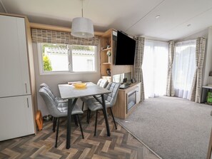 Interior - Woodlands Lodge, Bontuchel, Wales. TV (Ruthin)