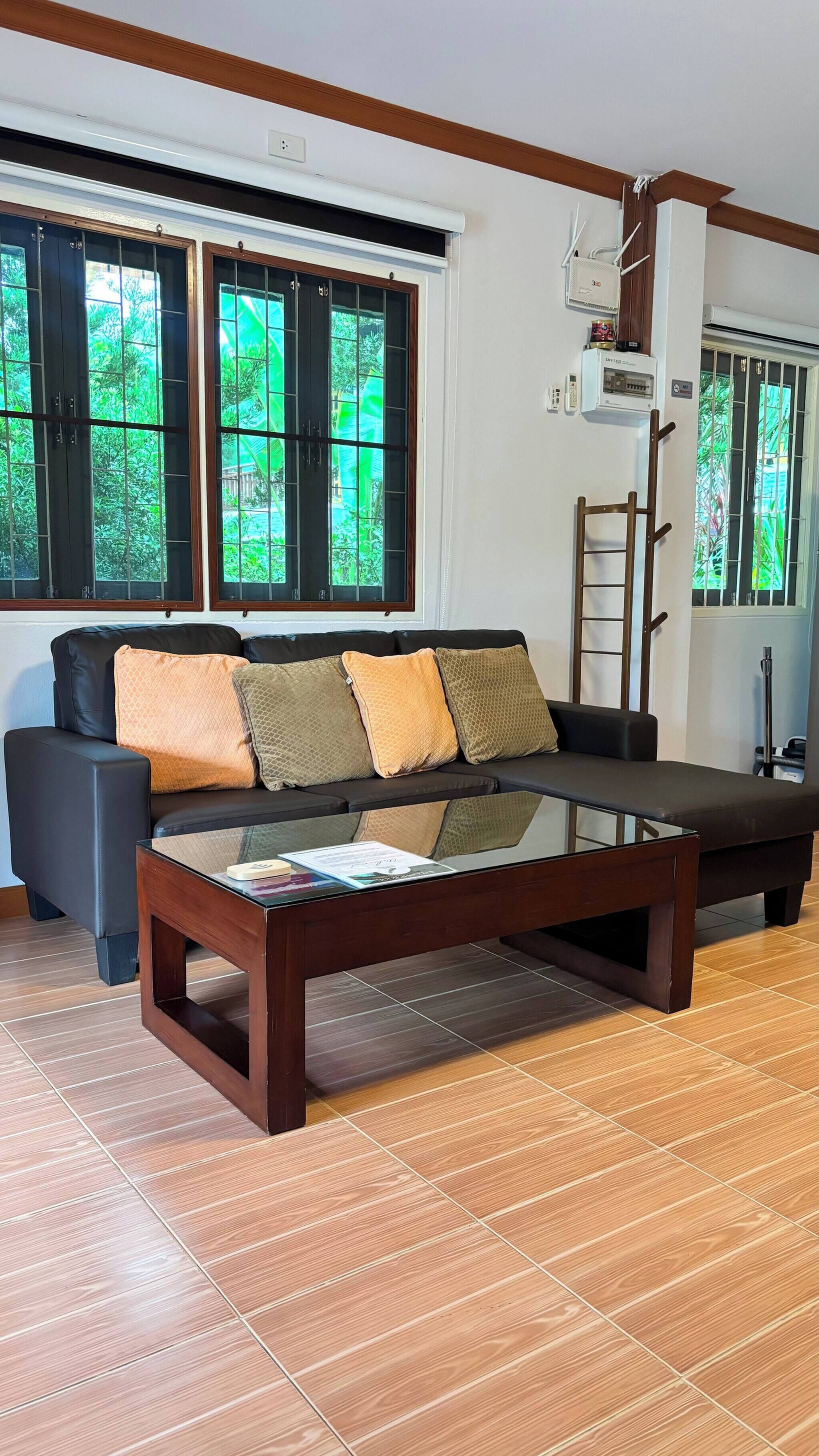 บ้านพัก, 1 ห้องนอน, สูบบุหรี่ได้, สระว่ายน้ำส่วนตัว | ห้องนั่งเล่น