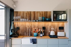 Cabin, Patio, Mountain View | Private kitchen