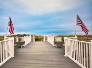 Terrace/patio - Oceanfront 3BR/2BA Camelot, Ocean City, MD w/  Balcony Views, Pool & Beach Access (Ocean City)