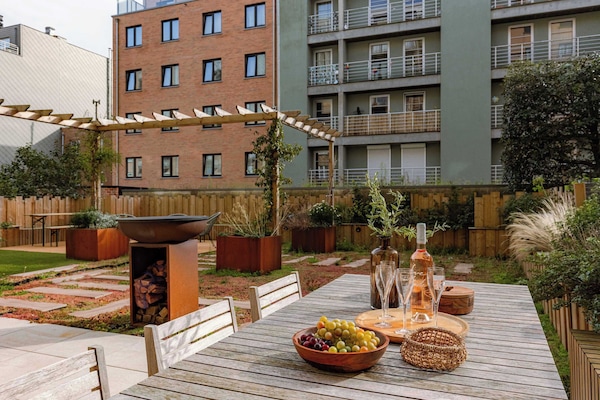 Sunny terrace with bbq