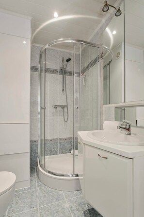 Shower, hair dryer, towels, shampoo - Casiola - Charming seaside apartment 'Sea Bridge' (Brugge)