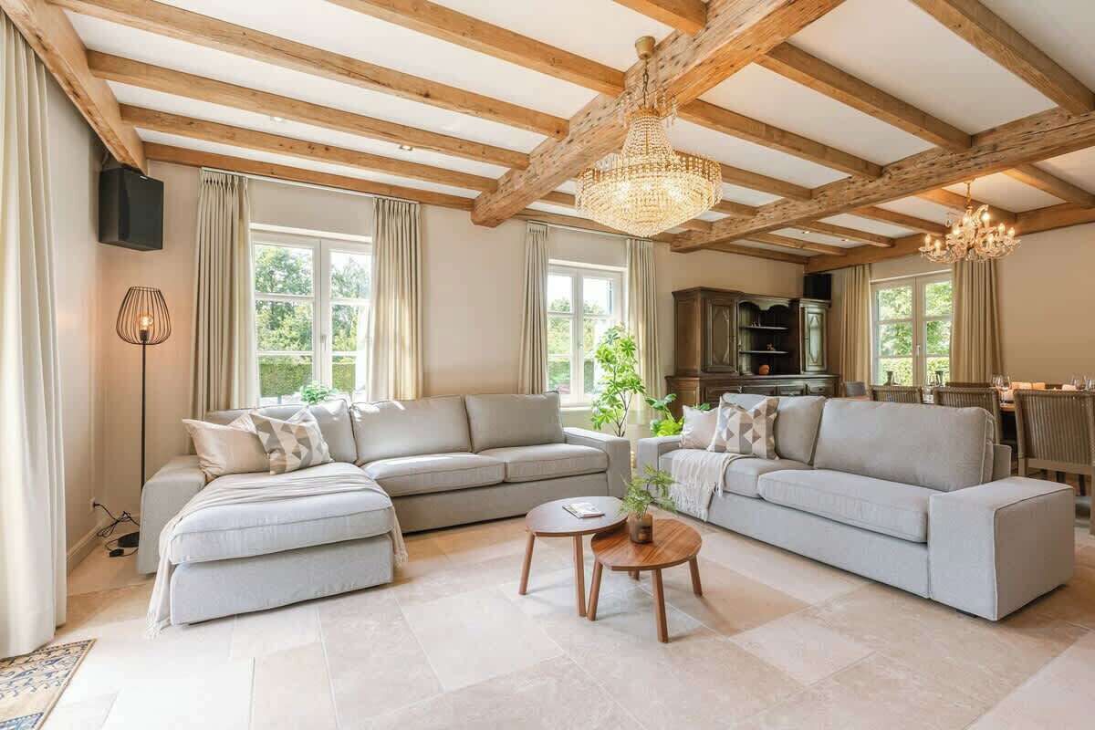 Authentic living space with spacious sitting area