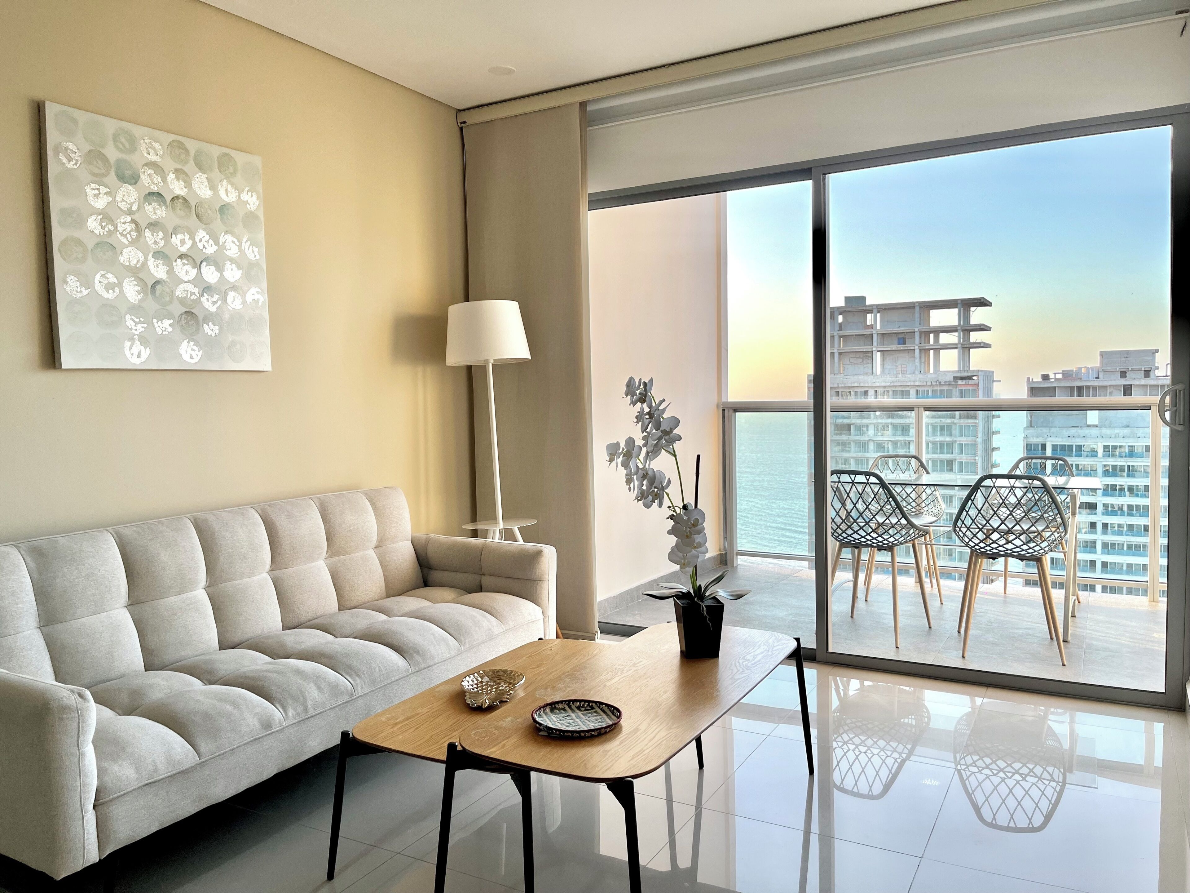 Apartment, Balcony, Partial Sea View | Living area | Flat-screen TV