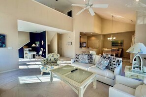 Living area - Bear Trap Dunes condo with pools, hot tub, WiFi, fitness center, golf on site (Ocean View)