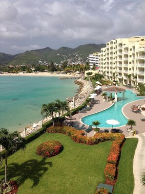 Pool - 2-story Beachfront Unit in Simpson Bay, St. Maarten! Step right onto the beach! (Philipsburg)