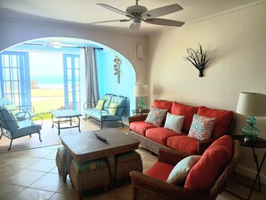 Living area - Breathe Easy at this Relaxing Beach Front Property (Christ Church)