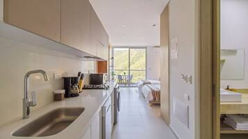 Monolocale Classic, balcone, vista montagna | Interni