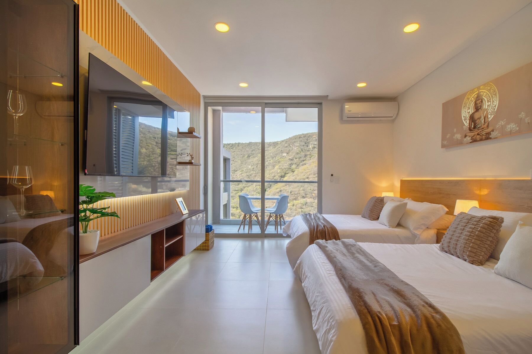 Monolocale Classic, balcone, vista montagna