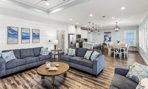 Living area - Amazing beach views, steps from the beach, in Crystal Beach! 5 Bed, 3 Bath home. (Bolivar Peninsula)