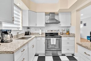 Fridge, microwave, oven, stovetop - Calusa Cove | Charming 1BR Stay (Bay Harbor Islands)