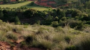 A panoramic view of a hilly landscape with a golf course, distant mountains, and a clear sky. - Bed and Breakfast 'Chambre Toscane' with Shared Terrace, Shared Garden and Wi-Fi (Serres)