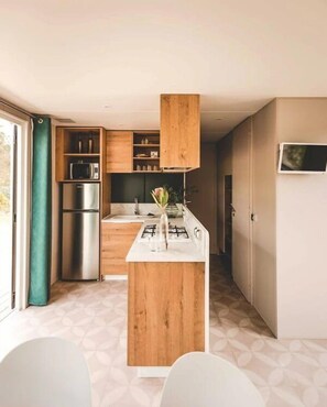 Fridge, microwave, stovetop, dishwasher - Camping 3 étoiles - Piscine  - ccbffdg (Arces)