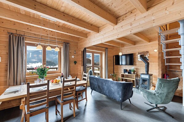 TV, fireplace, offices