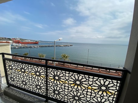 Deluxe Triple Room, Balcony, Sea View | View from room. Mekhan Otel