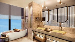 Habitación Deluxe, 1 cama de matrimonio grande (High Floor) | Baño