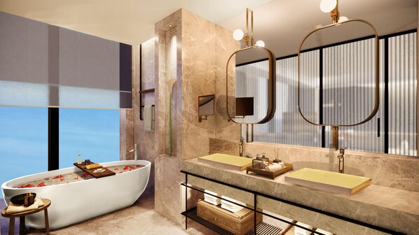 Phòng Deluxe, 1 giường cỡ king (High Floor) | Phòng tắm