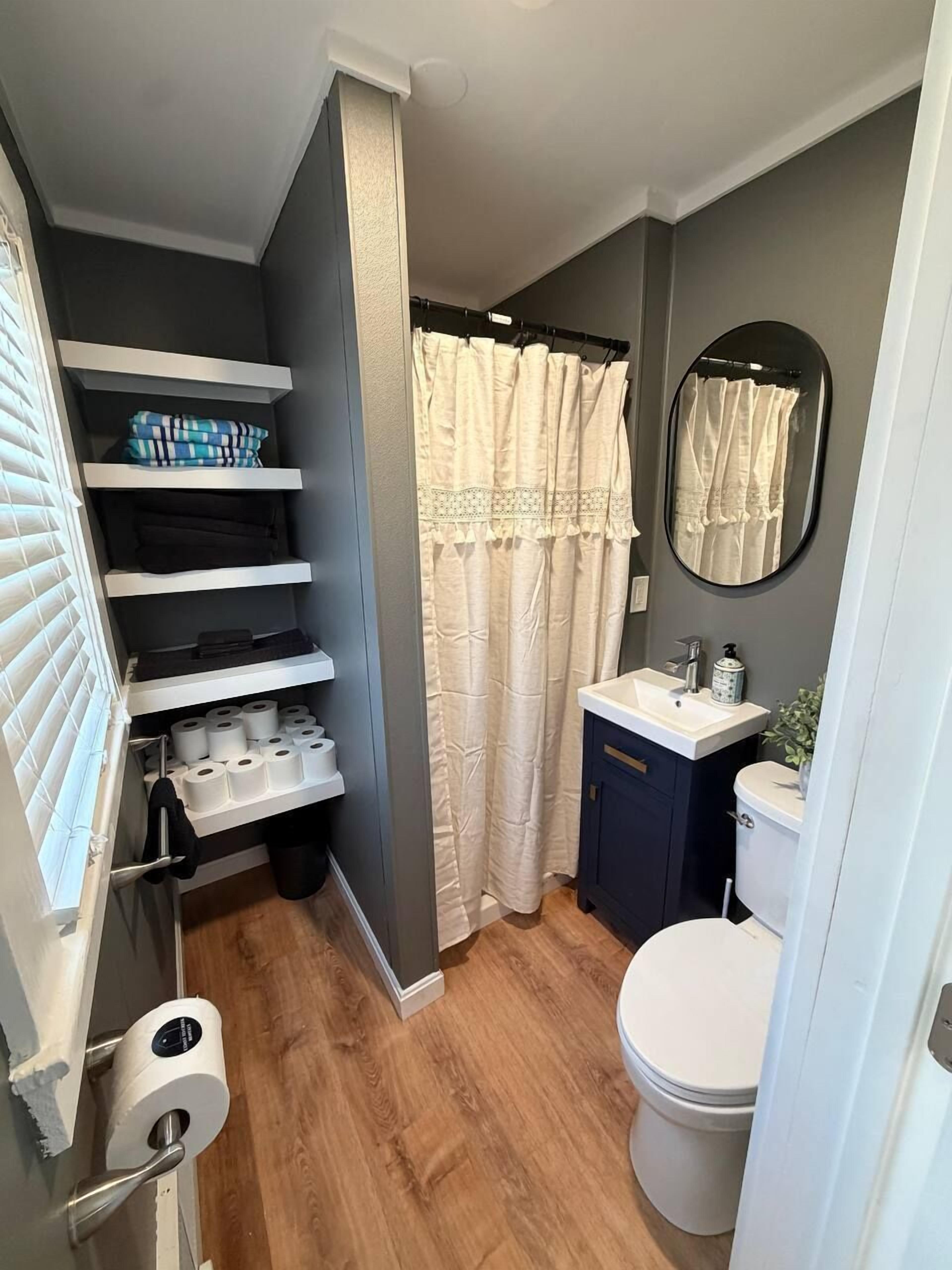 Shower, hair dryer