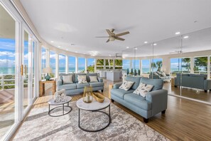TV, offices - Direct Beach Access & Pool | 2B Full Oceanview (Holmes Beach)