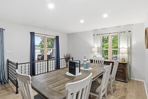 House, Multiple Beds, Patio (5877 Baydy Peak Rd) | Dining - Lakefront Home Private Dock With Main Channel View (Osage Beach)
