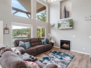 House, Multiple Beds, Patio (24 Mimosa  Rd) | Living area - Lakefront Home With Private Dock (Eldon)