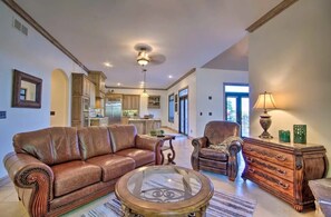House, Multiple Beds, Pool Access, Pool View (255 Waterford) | Living area - Lakeside Luxury With Breathtaking Views (Sunrise Beach)