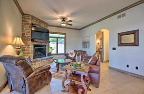 House, Multiple Beds, Pool Access, Pool View (255 Waterford) | Living area - Lakeside Luxury With Breathtaking Views (Sunrise Beach)