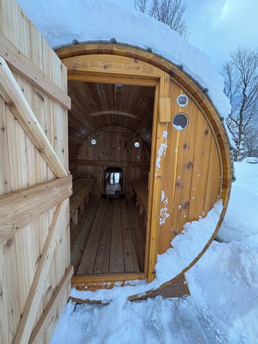 Enjoy Michigan's Upper Peninsula from this Trailside House with Private Sauna