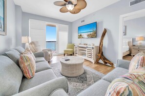 Condo, Multiple Beds (Sunrise Beach #1010) | Living area - Sunrise Beach #1010 (Panama City Beach)
