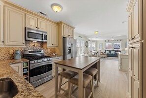 Fridge, microwave, oven, stovetop - Spacious 4 BR Beach Condo with a Private Balcony, Parking, & Out (North Wildwood)