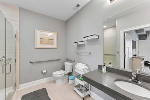 Shower, hair dryer - 8609 Landis Ave, Condo 201 (Sea Isle City)
